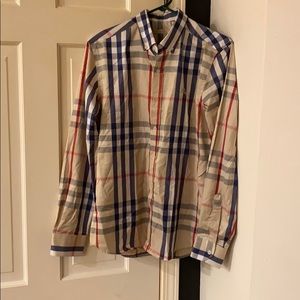 Burberry Button Down All Over Print Sz Large